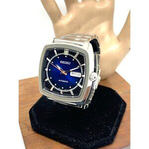 Seiko Men's Watch SNKP23 Recraft Automatic Blue Dial Day Date Stainless Steel